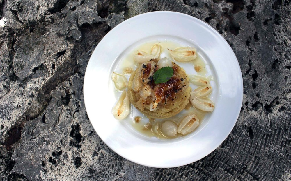 Plat de litchi au restaurant Redlander de la cave et brasserie Schnebly Redland